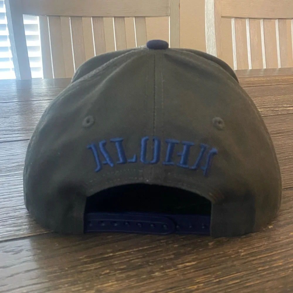 Hawaiian Men’s Tiki Hat Cap Snapback Dark Gray Blue Hang Loose Embroidered Aloha